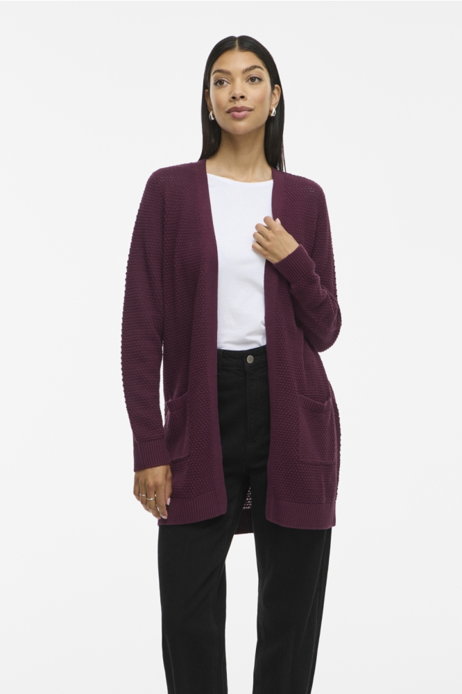 VIDALO L/S KNIT CARDIGAN- NOOS 14097125 FIG